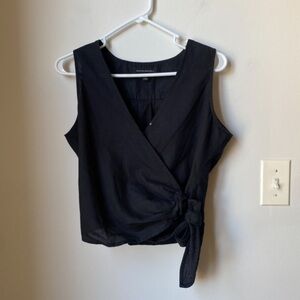 Banana Republic Black Linen Blend Sleeveless Top